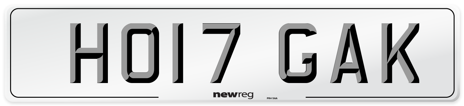HO17 GAK Number Plate from New Reg